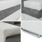 Design Ecksofa Bangkok Mini, Moderne Eckcouch mit Schlaffunktion und Bettkasten, schwerentflammbar stoff, Ecksofa für Wohnzimmer, Gästezimmer, Couch L-Form, Wohnlandschaft, (Soft 017 + Florida 01)