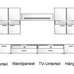 Wohnwand in weiß Hochglanz u. weiß gläzend mit 2 Hängevitrinen, Wandboard, 2 Unterteile u. TV-Unterteil, Gesamtmaße: B/H/T ca. 311/194/50 cm