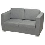 vidaXL 2-Sitzer Polstersofa Loungesofa Stoffsofa Couch Lounge Sitzmöbel Hellgrau