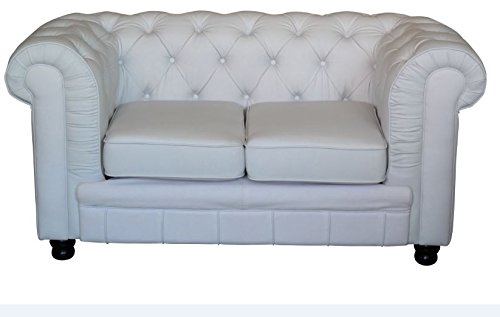 Chesterfield Sofa Oxford Chesterfield 2 Sitzer weiss