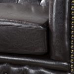 Edles Chesterfield 3er Sofa dark coffee m. Nietenbesatz