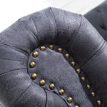 Edles Chesterfield 2er Sofa Antik grau Knopfheftung Chesterfield Design Couch