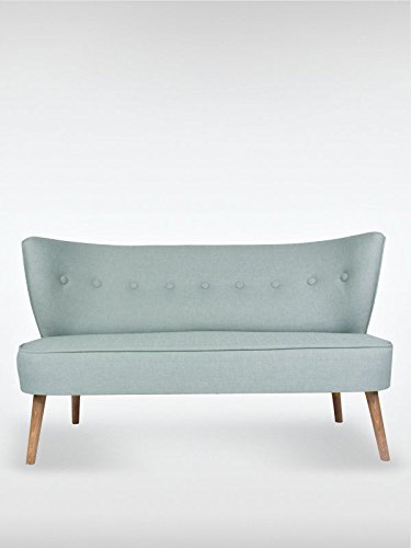 2-Sitzer Vintage Sofa Couch-Garnitur Brentwood indigo-blau 141 cm x 77 cm x 73 cm