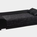 B-famous Schlafsofa Mailand-FK Materialmix Struktur und Kunstleder , schwarz-anthrazit  225x91cm