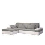 Design Ecksofa Bangkok Mini, Moderne Eckcouch mit Schlaffunktion und Bettkasten, schwerentflammbar stoff, Ecksofa für Wohnzimmer, Gästezimmer, Couch L-Form, Wohnlandschaft, (Soft 017 + Florida 01)