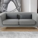 Designer Stoff Sofagarnitur Couchgarnitur 2-Sitzer Sofa Couch Polstersofa Polstergarnitur