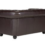 Massivum Chesterfield Sofa 2-Sitzer, Lederimitat, braun, 154 x 90 x 67 cm