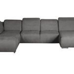 Cavadore Wohnlandschaft Tabagos / U-Form mit Ottomane links / XXL Couch mit Sitztiefenverstellung / Verstellbare Rückenlehnen / 364 x 85 x 248 (B x H x T) / Farbe: Fango (grau)