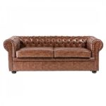 Sofa Old Style Braun - Couch - Ledersofa - Ledercouch - Lounge - Echtleder - CHESTERFIELD