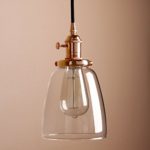 Pathson Industrie Loft-Pendelleuchte Antik Deko Design Klar Glas innen Pendelleuchte Hängeleuchte Vintage Hängelampen Hängeleuchte Pendelleuchten (Kupfer Farbe )