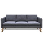 vidaXL Sofa 3-Sitzer Polstersofa Stoffsofa Loungesofa Couch Holz Design Sitzmöbel Möbel