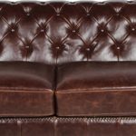 AC Design Furniture 43699 Chesterfieldsofa Henning 3-Sitzer, circa 219 x 78 x 88 cm, Bezug Bycast-Leder braun