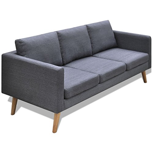 vidaXL Sofa 3-Sitzer Polstersofa Stoffsofa Loungesofa Couch Holz Design Sitzmöbel Möbel