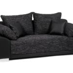 B-famous Schlafsofa Mailand-FK Materialmix Struktur und Kunstleder , schwarz-anthrazit  225x91cm