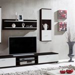 Wohnwand 'Wow' Dunkelbraun Weiß Wohnzimmerschrank Tv Wand Holzdekor