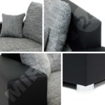 Ecksofa Sofa Couchgarnitur Couch Rumba Style! Wohnlandschaft mit Schlaffunktion und Bettkasten, Ecksofa in U-Form, Polstermöbel, Farbauswahl, Kissen-set (Alova 04 + Alova 46)