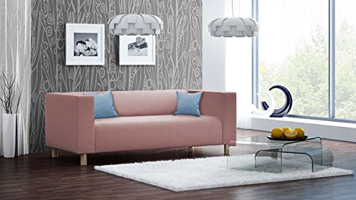 Sofa, Couch, 3-Sitzer, Polstersofa, Webstoff, altrosa, rosa, pink, Wohnzimmercouch, Designersofa, modern, retro, 3er Sofa