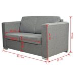 vidaXL 2-Sitzer Polstersofa Loungesofa Stoffsofa Couch Lounge Sitzmöbel Hellgrau