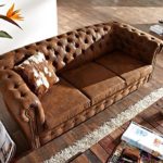 3-Sitzer Chesterfield Braun 200x92 cm Antik Optik Sofa