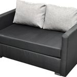 VCM 2er Schlafsofa Sofabett Couch Sofa mit Schlaffunktion Bettsofa 60x122x78 cm "Engol Schwarz"