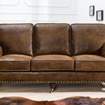 Edles Chesterfield Sofa HAVANNA CLUB braun 3-Sitzer mit Rädern Couch