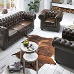 Echt Leder Sofa Chesterfield 3-Sitzer antik braun Couch Exclusive