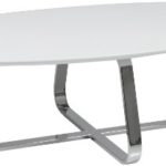 AC Design Furniture 47531 Couchtisch Viggo, weiß matt, Gestell Metall verchromt, ca. 120 x 35 x 60 cm
