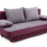 B-famous 100699 Schlafsofa, Stoff, lila / grau, 85 x 186 x 77 cm