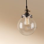 Buyee Lighting Industrielle Edison ein Licht Eisen Body Glass Shade Loft Coffee Bar Küchenhängependelleucht Lampe