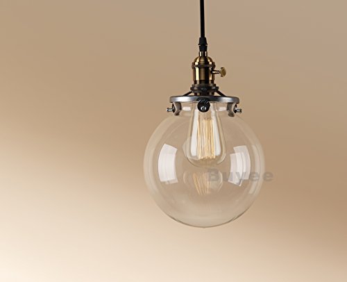Buyee Lighting Industrielle Edison ein Licht Eisen Body Glass Shade Loft Coffee Bar Küchenhängependelleucht Lampe