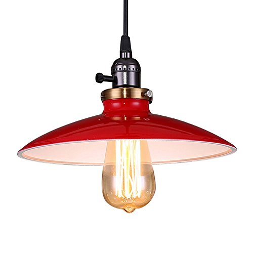 Buyee Modern Vintage Industrie Metall rot Deckenlampe Lampenschirm für Hängeleuchte, aus Metall