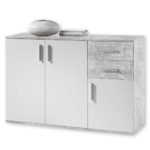 Kommode Beton/ weiss mit 2 Schubkästen