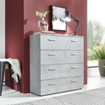 Schubladen Kommode Sideboard MARBELLA in Beton Betonoptik - Made in Germany - Höhe 91cm, Breite 88cm, Tiefe 32cm