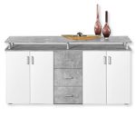 Sideboard Lift - Beton-Weiß - 178 cm