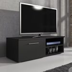 TV Möbel Lowboard TV-Element TV Schrank TV-Ständer Entertainment Lowboard Vegas Schwarz Matt 120 cm