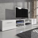TV Möbel Lowboard TV-Element TV Schrank TV-Ständer Entertainment Vegas Body Weiß Matte/Fronten weiß Hochglanz 240 cm