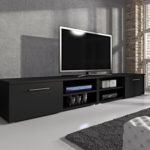 TV Möbel Lowboard TV-Element TV Schrank TV-Ständer Entertainment Vegas Schwarz Matt 240 cm