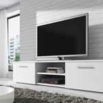 TV Möbel Ständer Schrank Vegas 150 cm Korpus Matt Weiß / Front Matt Weiß