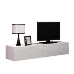 TV Schrank Hugo 160, Hängeschrank, Fernsehschrank, TV Lowboard mit Grifflose Öffnen, Hochglanz Matt Wohnwand