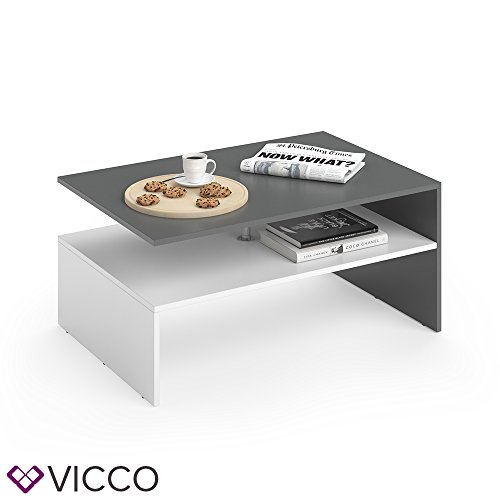 VICCO Couchtisch AMATO 90 x 60 cm - Wohnzimmertisch Beistelltisch Holztisch Kaffeetisch - 3 Farben zur Auswahl (Anthrazit Weiß)
