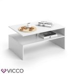 VICCO Couchtisch AMATO 90 x 60 cm - Wohnzimmertisch Beistelltisch Holztisch Kaffeetisch - 3 Farben zur Auswahl (Weiß)