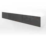 VICCO TV Lowboard Sideboard Wandschrank Fernsehschrank Wohnwand Hängeschrank (Anthrazit Hochglanz, 240cm)