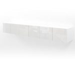 VICCO TV Lowboard Sideboard Wandschrank Fernsehschrank Wohnwand Hängeschrank (Weiß Hochglanz, 240cm)