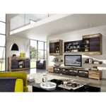 Wohnwand & Sideboard THEAT258 Nussbaum Satin, Pinie dunkel