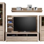 trendteam Wohnwand Kombination Eiche Sonoma Hell Nachbildung