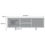 TemaHome Sideboard mit 2 Schiebetüren und 2 Schubladen Slide weiß/nussbaum