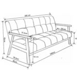 SalesFever® Design-Schlafsofa, Sofa-Bett im skandinavischen Stil, modernes 3-Sitzer Klappsofa, Stoff hellgrau, FSC® 100% Holzgestell Eiche