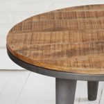 Beistelltisch Couchtisch Wohnzimmertisch Stubentisch rund 51 cm Holz Metall im Retro- bzw. Industriedesign