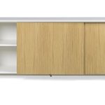 Tenzo 5932-454 Profil Designer Sideboard Holz, weiß / eiche, 47 x 173 x 70 cm