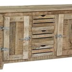 SIT-Möbel 2503-01 Sideboard "Frigo", 150 x 45 x 85 cm, Mango-Holz massiv, mit Kühlschrankgriffen, natur lackiert